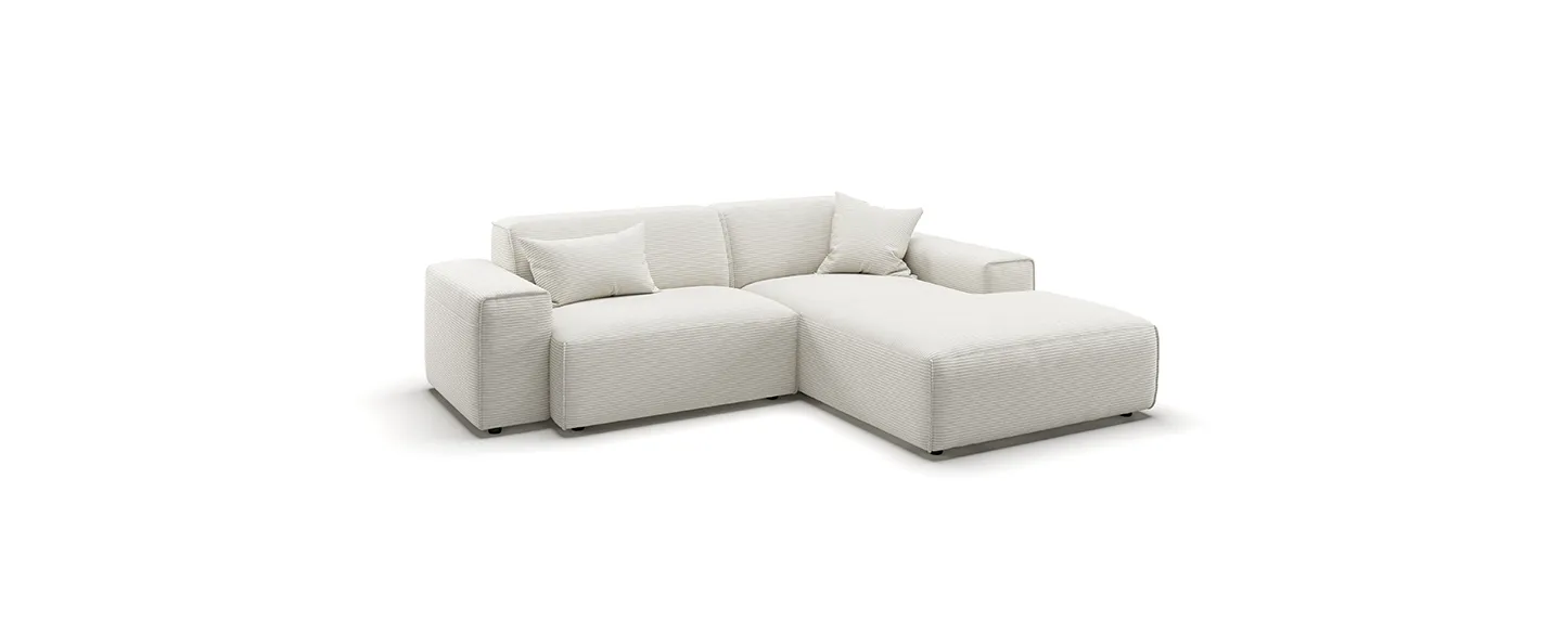 Sofa, Ecksofa, Wohnsofa, Beigefarbene Stoff, Sektionssofa, Ecksofa, Wohnlandschaft, Stoffbezug, Beige, Kissen, 