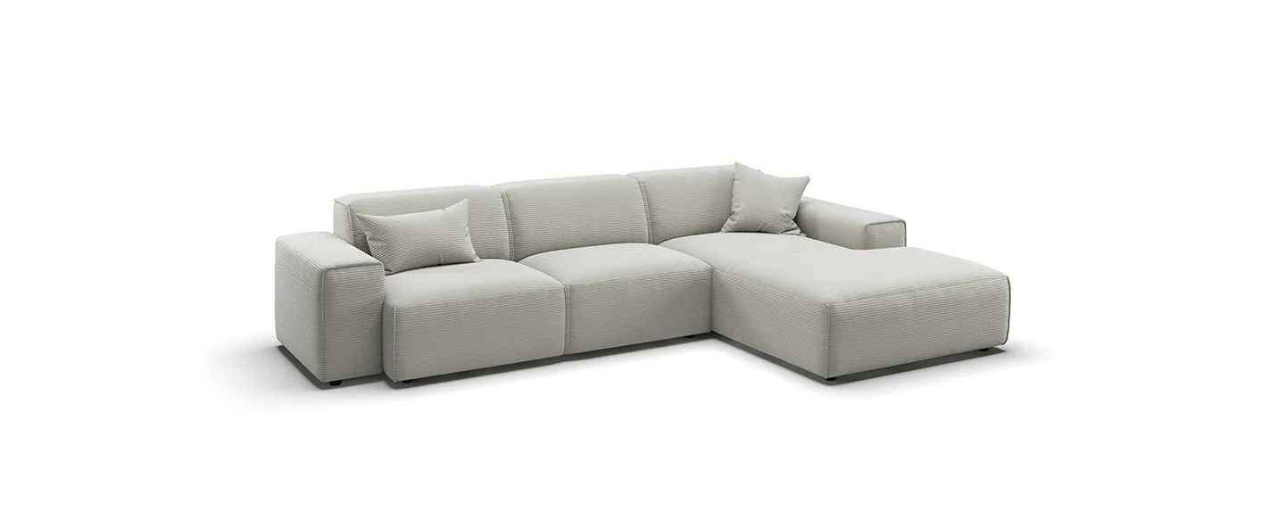 Ecksofa, modulares Sofa, beige, Stoffbezug, große Lounge-Sektion, Sofa, Sectional, L-förmige, Beige, Stoff], 