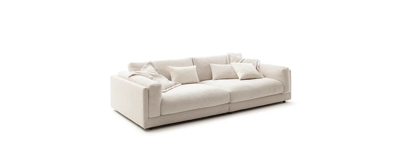 Sofa, Beige, Couch, Zwei-Sitzer, Bezogener Bezug, Sofa, Wohnsofa, Stoffsofa, Beige, Beistellkissen?, 