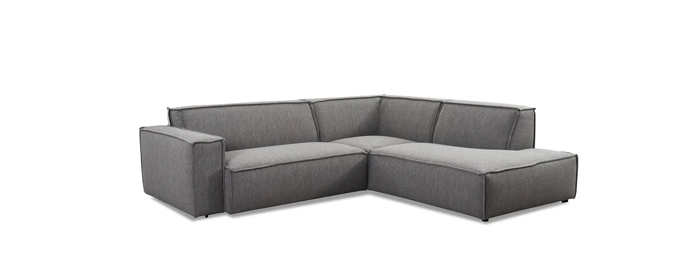 Ecksofa, Teilsofa, Grau, Stoffbezug, Schlafcouch, Ecksofa, Sofa, Grau, Stoff, Modulsofa, 