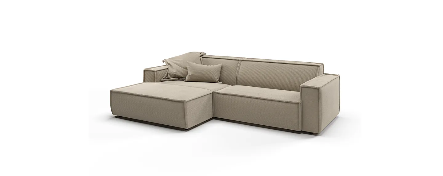 Sofa, Wohnlandschaft, Ecksofa, Beige, Skai-/Stoffbezug, Sofa, Ecksofa, Sofasystem, Beige, Kissen, 